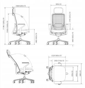 Ergonomiczny fotel Polka beżowy trójwymiarowa siatka/tkanina