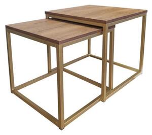 Stolik kawowy 2w1 CUBE orzech/zÅoty