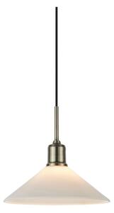 Lampa wisząca w kolorze mosiądzu z białym szklanym kloszem ø 25 cm Vela – Markslöjd