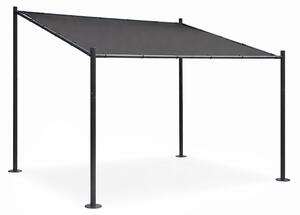 MultiGarden DN-FG-871 Zahradní pergola s ocelovou konstrukcí 3 x 3 m, edá