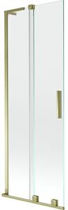 Mexen Velar L parawan nawannowy 2-skrzydłowy rozsuwany 70 x 150 cm, transparent, złoty - 896-070-003-01-50