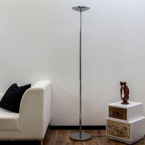 Lampa stojąca LED MALEA Lindby, możliwość ściemniania, chromowy / srebrny, salon / jadalnia, metal, nowoczesny