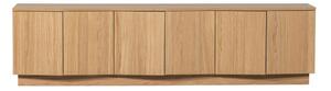 Szafka pod TV z litego drewna dębowego w naturalnym kolorze 200x52x45 cm Zuma – WOOOD