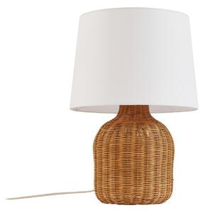 Lampa Stołowa Lindby, Lirenda, drewniany, salon, tkanina | tekstylia, boho