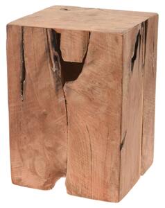 H&S Collection Stołek, drewno tekowe z recyklingu