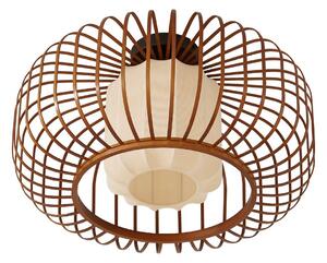 Lampa Sufitowa Lindby, Davella, ściemnialny, drewniany, salon, bambus, skandynawski