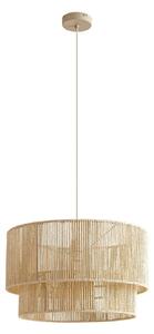 Lampa Wisząca Lindby, Anuva, ściemnialny, beżowy, salon, papier | karton, dworkowy | rustykalny