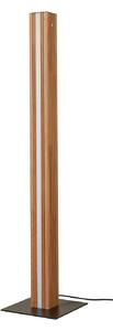 Lampa Podłogowa Lucande, Lieske, ściemnialny, drewniany, salon, drewno, nowoczesny