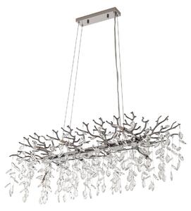 Lampa Wisząca Lucande, Bellora, ściemnialny, metaliczny, salon, kryształ, nowoczesny