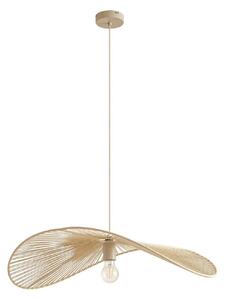 Lampa Wisząca Lindby, Valdorin, ściemnialny, beżowy, salon, papier | karton, nowoczesny