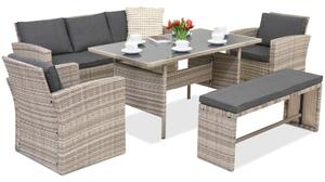 Meble ogrodowe z technorattanu Marsylia Garden Point szare