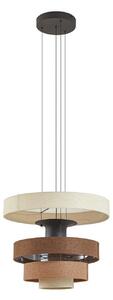 Lampa Wisząca Lucande, Peldano, ściemnialny, brąz rdzawy, salon, tkanina | tekstylia, nowoczesny