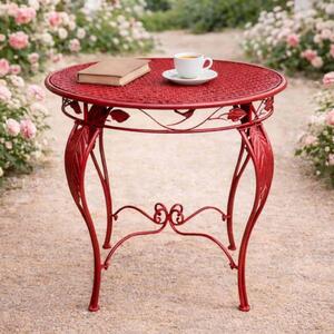 DanDiBo Stół Bistro Okrągły 70cm Metalowy Żelazny Czerwony Odporny na warunki atmosferyczne Rosso 96711 Stół Ogrodowy Antyczny Metalowy Stół Stół Balkonowy Stół Patio Stół