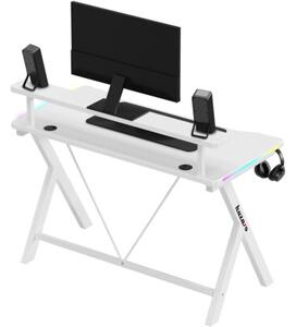 Biurko gamingowe HUZARO Hero 1.9 RGB Biały