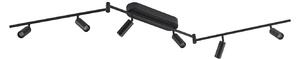 Lampa Sufitowa Lindby, Eldrin, czarny, salon, metal, nowoczesny