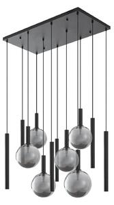 Lampa Wisząca Lucande, Lumavia, ściemnialny, czarny, jadalnia, szkło, nowoczesny