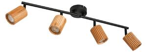 Lampa Sufitowa Lindby, Stralino, ściemnialny, drewniany, przedpokój, drewno, nowoczesny