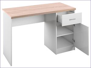 Białe długie biurko z szufladą - Ontario 3X
