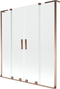 Mexen Velar L Duo parawan nawannowy 2-skrzydłowy rozsuwany 140 x 150 cm, transparent, różowe złoto - 896-140-003-02-60