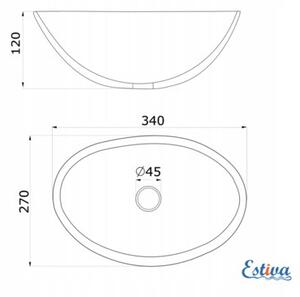 Umywalka nablatowa Estiva ROSTA White biała 34x27x12 cm 1 szt