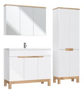 Szafka łazienkowa BALI 845 100 cm biała z lustrem