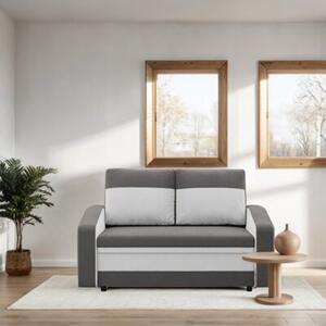 Sofa rozkÅadana, mikrofaza, AURELO, 148x87x90 cm, szary, biaÅy | TYLETEGOTU