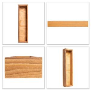 Drewniana Tacka na Drobiazgi i Przyprawy | CREATIVE DECO | Drewno Bukowe 36 x 9 x 5 cm | Naturalny