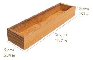 Drewniana Tacka na Drobiazgi i Przyprawy | CREATIVE DECO | Drewno Bukowe 36 x 9 x 5 cm | Naturalny