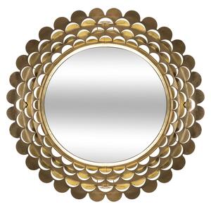 Lustro glamour złote, metalowa rama, Ø 91 cm