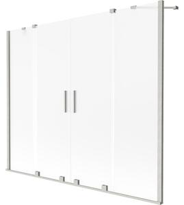 Mexen Velar Duo parawan nawannowy 2-skrzydłowy rozsuwany 200 x 150 cm, szron, nikiel szczotkowany - 896-200-000-32-97