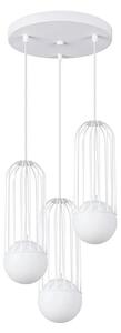 Biała lampa wisząca z 3 drucianymi zwisami - A608 H5-S03
