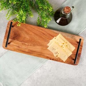 Taca do serwowania drewniana z uchwytami 40x15,5 cm