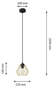 Lampa wisząca czarno-złota AGAT W-KM 1300/1 BK-B +GO MAT