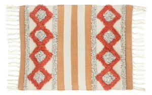 Pomarańczowo-biały dywan z wysoką domieszką bawełny Sass & Belle Arizona, 50 x 70 cm