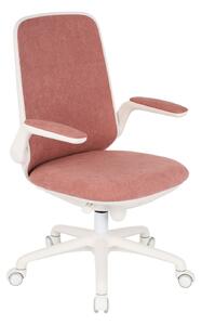 Krzesło biurowe obrotowe Easy White Różowe, idealne dla dziecka, dla dziewczynki