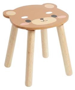 Drewniany stołek dziecięcy SAFARI z motywem zwierząt, 28 cm
