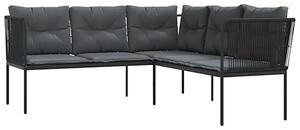 Narożna sofa ogrodowa czarna E9-A78