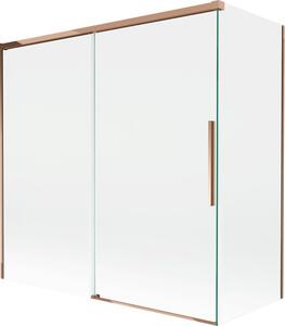 Mexen Rox parawan nawannowy 2-skrzydłowy rozsuwany 160 + 75 x 150 cm, transparent, różowe złoto - 8C9-160-075-60-00