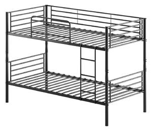MebleMWM Łóżko piętrowe rozkładane BOSTON metalowe, materac sprężynowy | 90x200