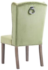 Jasnozielone krzesło kuchenne z kołatką - Oksana