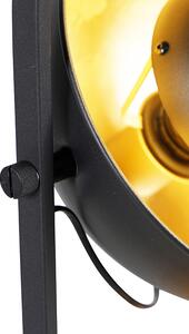Przemysłowa lampa podłogowa czarna ze złotymi 3-punktami - Emilienne Novo Oswietlenie wewnetrzne