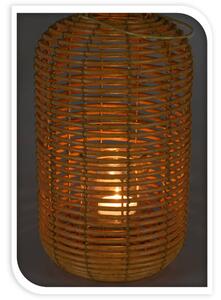 Lampion rattanowy ze szklanym wkładem, 38 cm