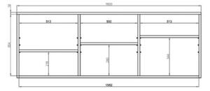 Komoda GABI 160cm dÄ b hikora wiszÄ ca