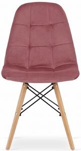 Ciemnoróżowe krzesło tapicerowane drewniane - Zipro 3X
