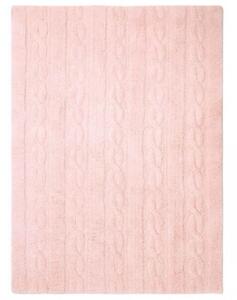 Różowy dywan o sweterkowym splocie TRENZAS Soft Pink