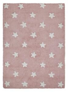Różowy dywan dziecięcy w gwiazdki PINK STARS White 120x160cm