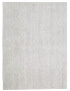 Ultra miękki, ręcznie tkany dywan TRENZAS Pearl Soft Grey