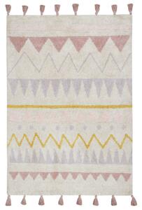 Bawełniany dywan dekoracyjny z frędzlami AZTECA Natural Vintage Nude