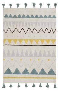Dekoracyjny dywan w ręcznie tkane wzory AZTECA Natural Vintage Azul
