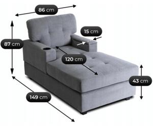 Fotel Wypoczynkowy Kanapa Sofa Do Salonu Sypialni Tapicerowany NEO Szary